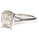 The Hila ring - a rough diamond halo engagement ring