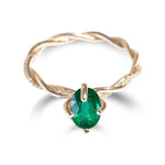 The Gefen ring - an emerald engagement ring with a twisted band