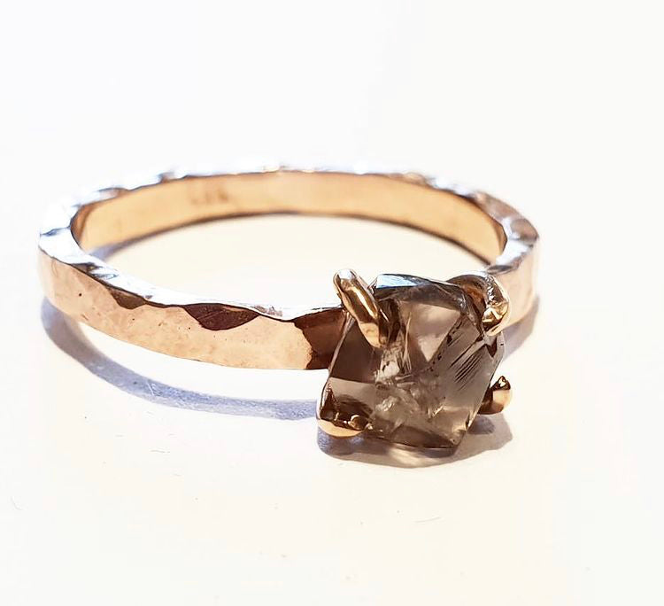 Midbar Ring - A hammered engagement ring for any type of stone - Ring Design for Ring Builder