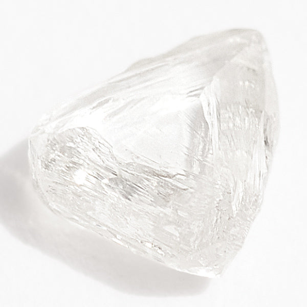 0.46 carat oblong and transparent rough diamond triangular macle