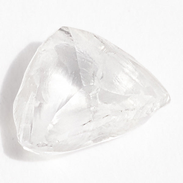 0.40 carat blue light and oblong rough diamond triangular macle