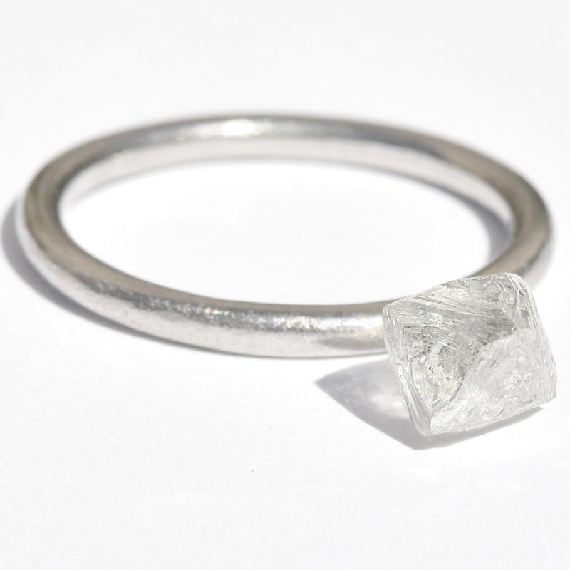 1.67 carat sparkly and proportionate octahedron rough diamond