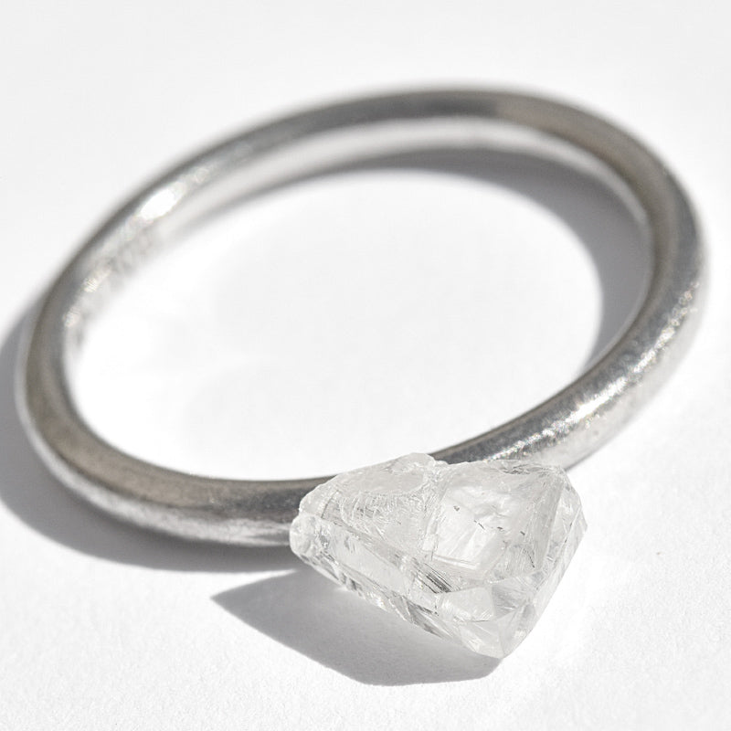 1.21 carat clear and crisp rough diamond natural triangle