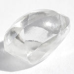 1.08 carat white and waterlike rough diamond dodecahedron