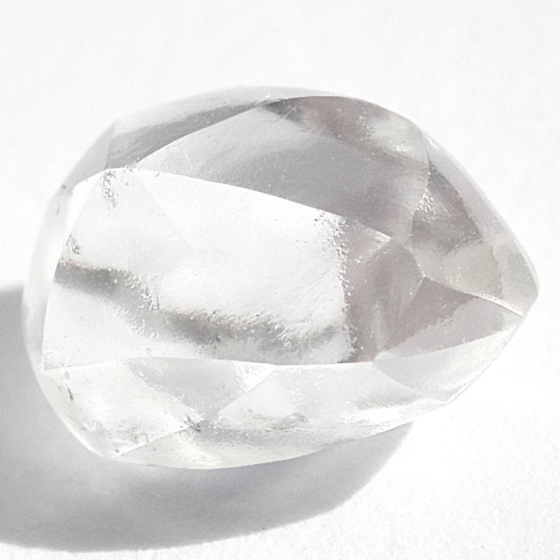 1.08 carat white and waterlike rough diamond dodecahedron