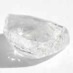 1.69 carat oblong, smooth, clean and clear freeform raw diamond