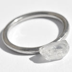 1.69 carat oblong, smooth, clean and clear freeform raw diamond
