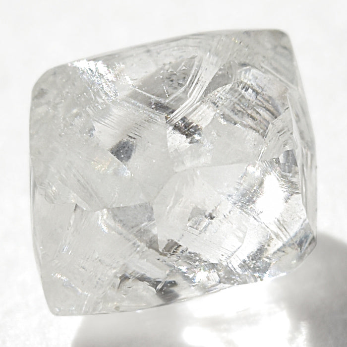 1.24 carat bright and sparkly raw diamond octahedron