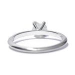 Uncut diamond engagement ring in a delicate setting of 14k white gold and four prongs, raw diamond solitaire, simple raw diamond engagement ring