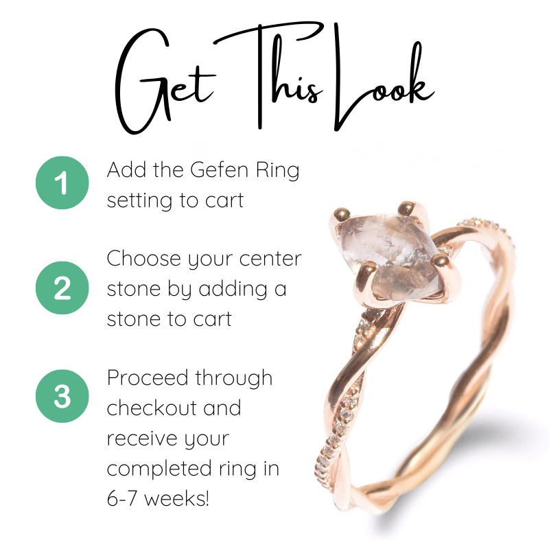 The Gefen ring - how to order this raw diamond engagement ring