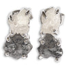 Black and white rough diamond earrings in white gold