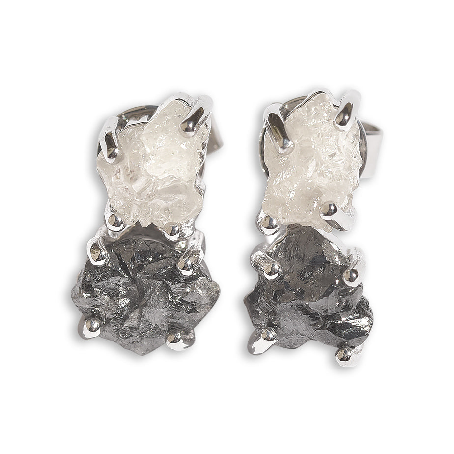 Raw diamond deals studs