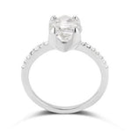Evanim Ring - A raw diamond engagement ring with melee Rings The Raw Stone 