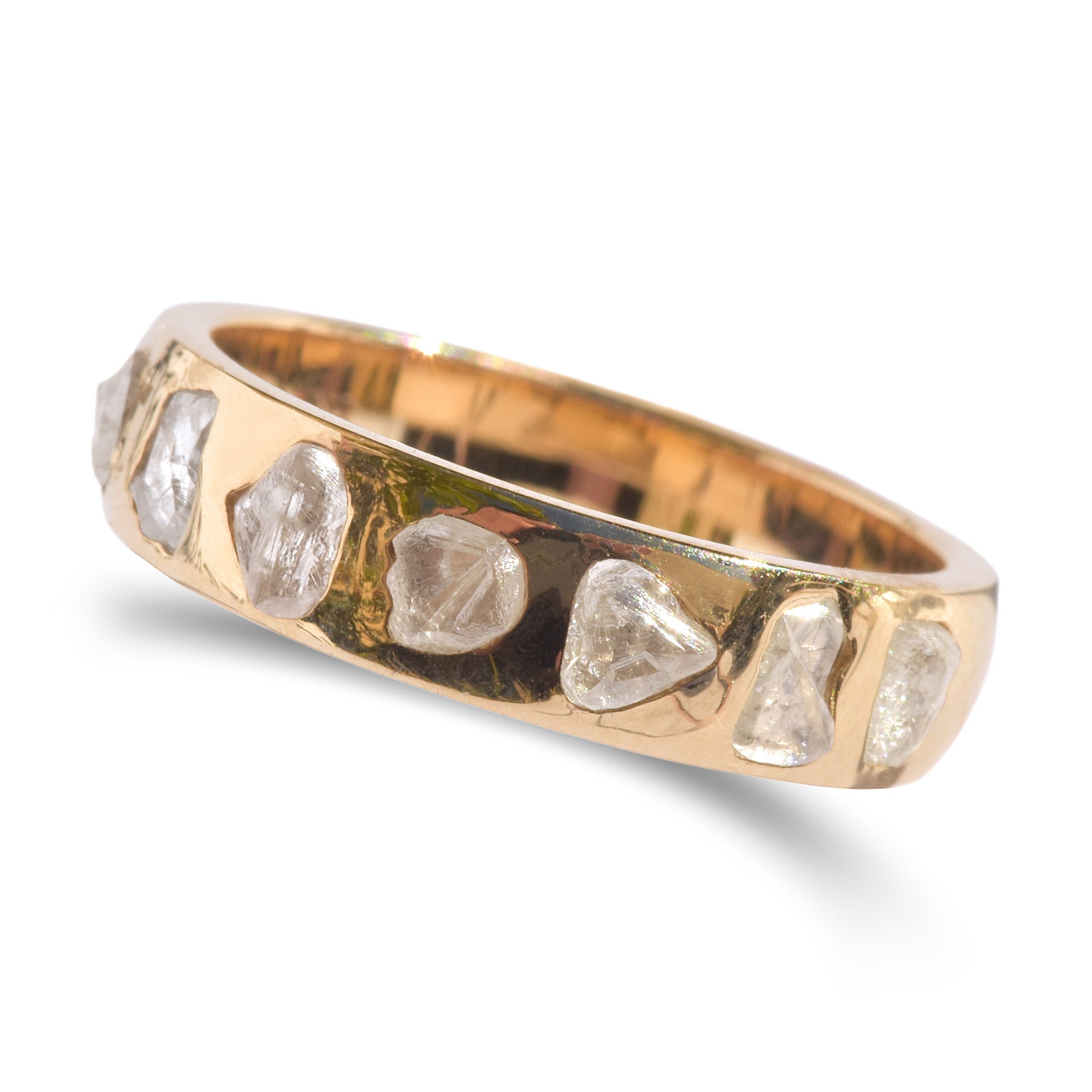 Large Raw Diamond Channel, Yellow Gold — Cowpok