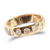 Glacier Raw Diamond Straight Band in 14k Yellow Gold - Ready to Ship