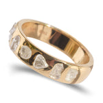 Glacier Raw Diamond Straight Band in 14k Yellow Gold - Ready to Ship