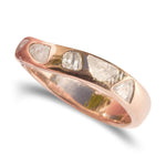 Glacier Raw Diamond Curved Band in 14k Rose Gold - Ready to Ship