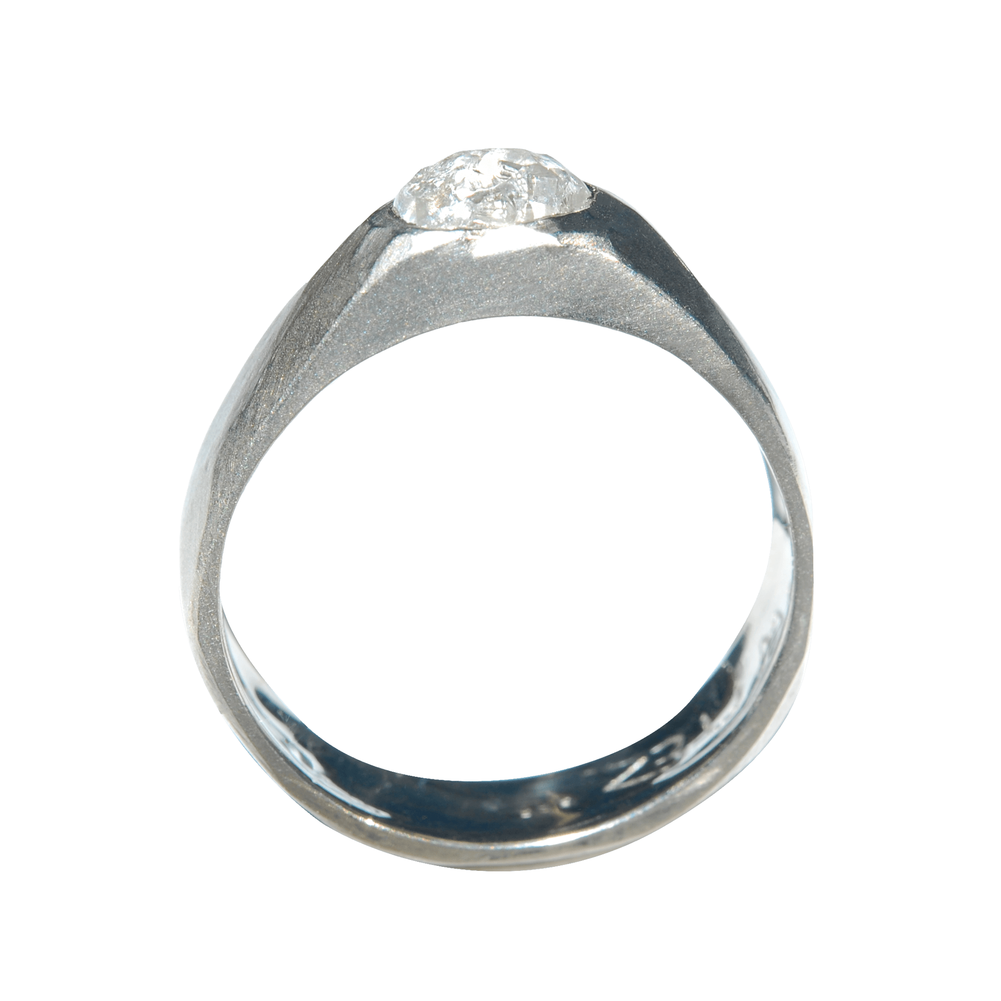 Malkah Ring - A bezel set wide band engagement ring Rings The Raw Stone 